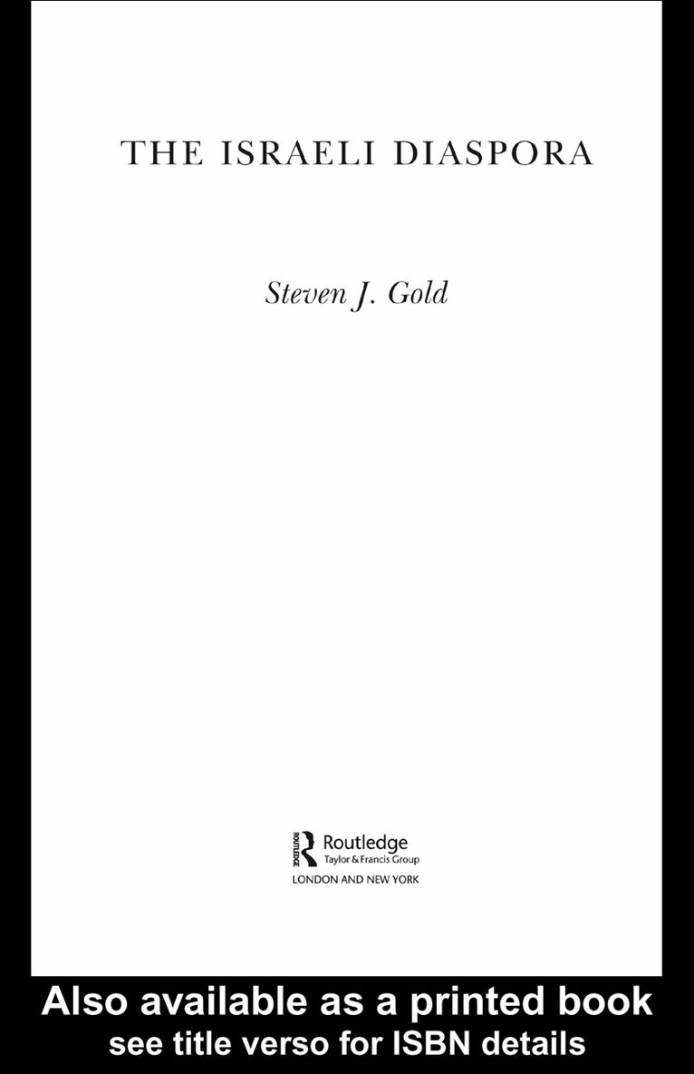 Steven J. Gold - Israeli Diaspora, E-bok