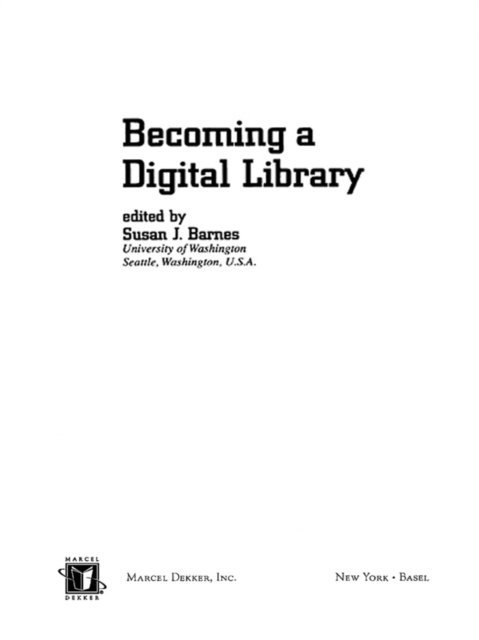 Susan J. Barnes - Becoming a Digital Library, E-bok