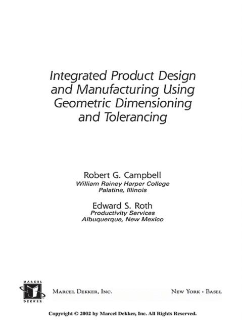 Bob Campbell - Integrated Product Design and Manufacturing Using Geometric Dimensioning and Tolerancing, E-bok