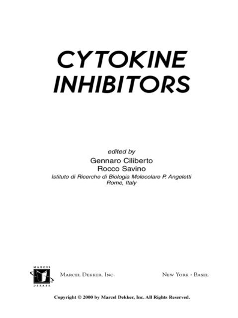 Gennaro Ciliberto - Cytokine Inhibitors, E-bok