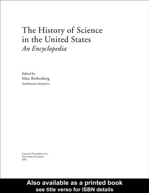 Marc Rothenberg - History of Science in United States, E-bok