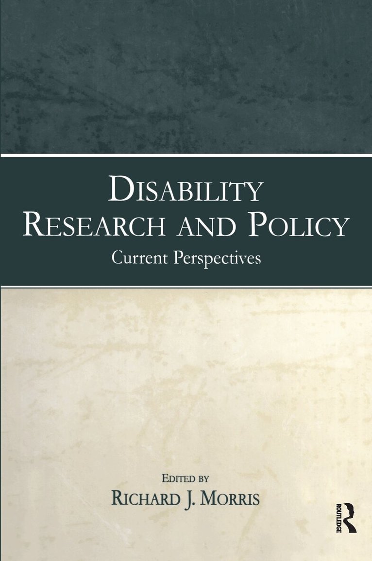 Richard J. Morris - Disability Research and Policy, E-bok