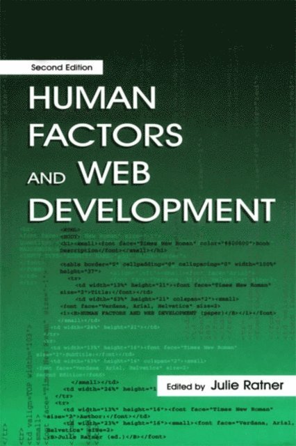 Patrick J. Whitcomb, Mark J. Anderson, Julie Ratner - Human Factors and Web Development, E-bok