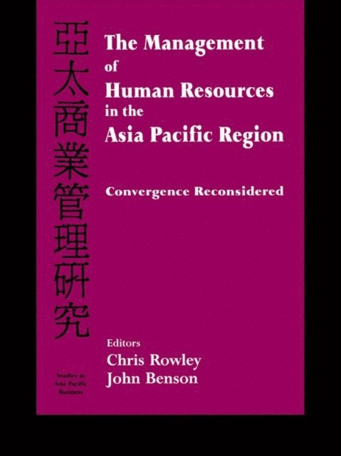 John Benson, Chris Rowley - Management of Human Resources in the Asia Pacific Region, E-bok