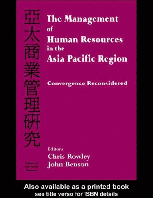 John Benson, Chris Rowley - Management of Human Resources in the Asia Pacific Region, E-bok