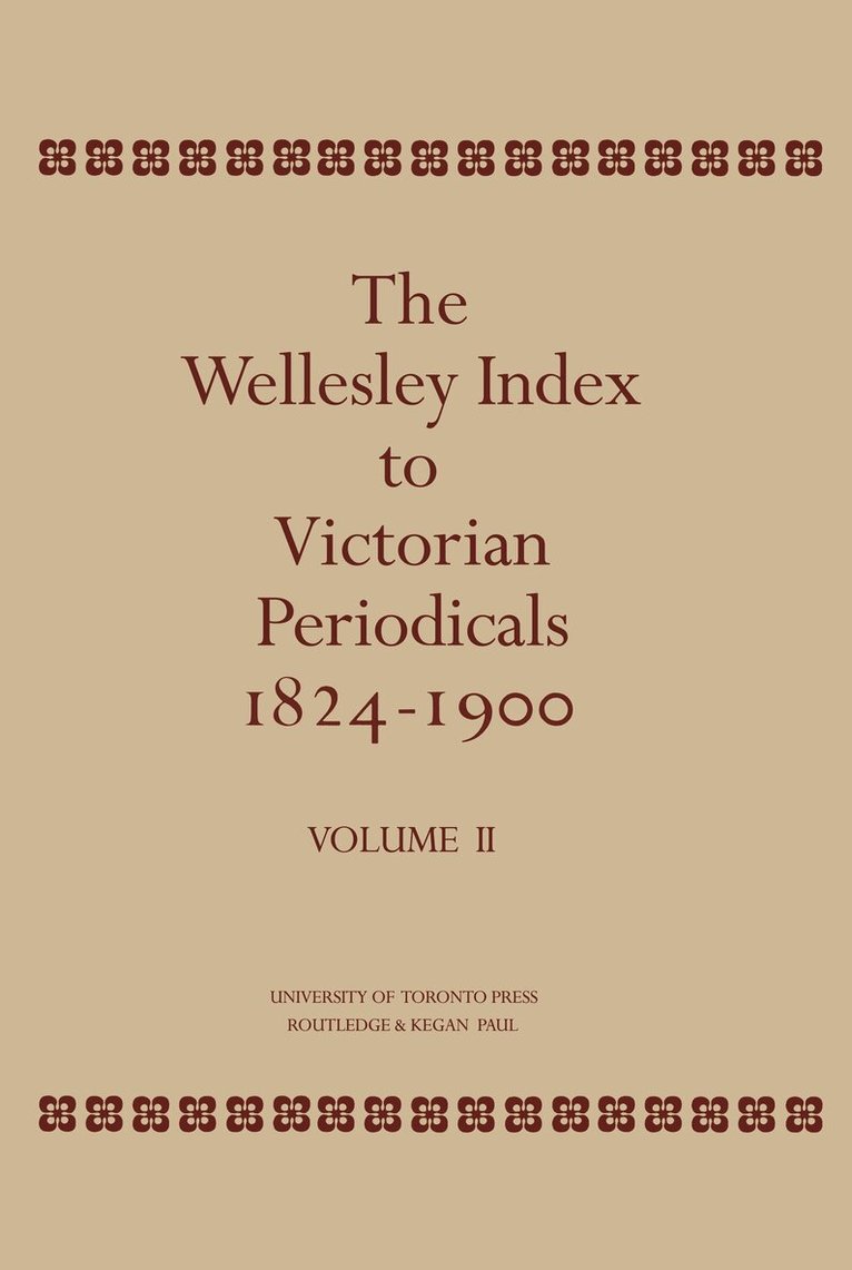 Walter E. Houghton - Wellesley Index to Victorian Periodicals 1824-1900, E-bok