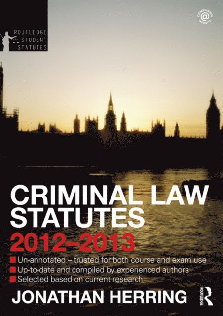 Jonathan Herring - Criminal Law Statutes 2012-2013, E-bok
