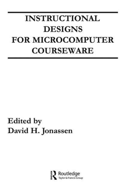 David Jonassen - Instruction Design for Microcomputing Software, E-bok