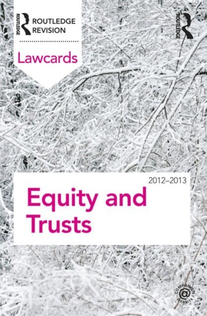 Routledge - Equity and Trusts Lawcards 2012-2013, E-bok