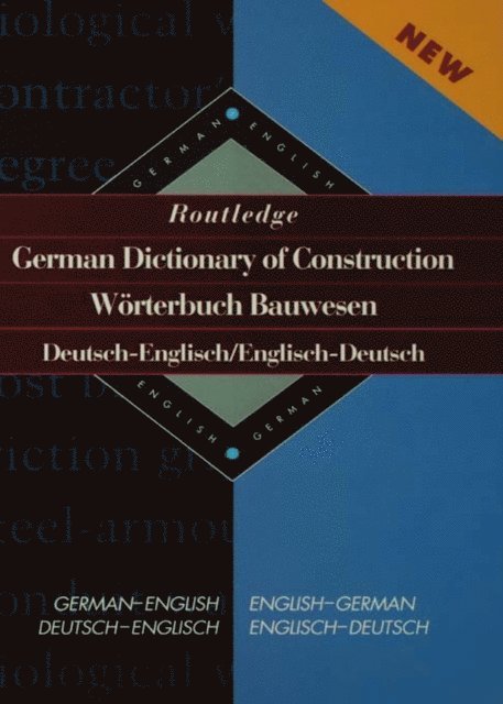 Dieter Lukhaup, Hans Junge Dieter - Routledge German Dictionary of Construction Worterbuch Bauwesen, E-bok