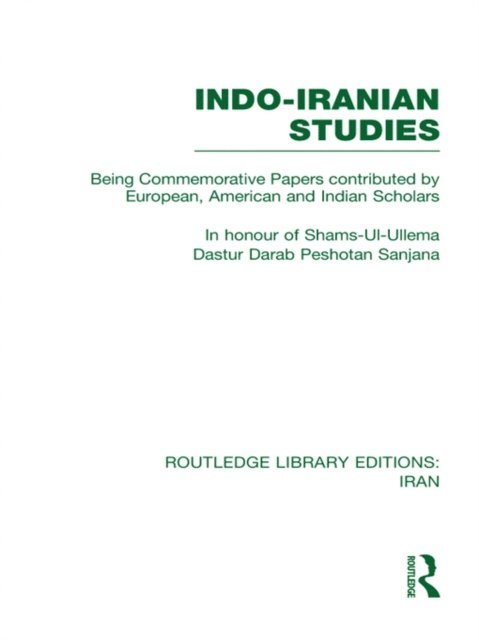 Various - Indo-Iranian Studies, E-bok