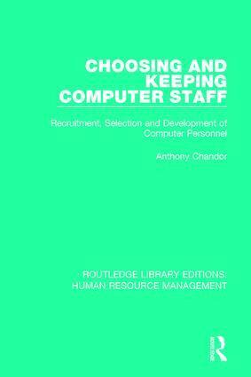 Anthony Chandor - Choosing and Keeping Computer Staff, Inbunden. Tillgänglighet: Lägg i varukorg