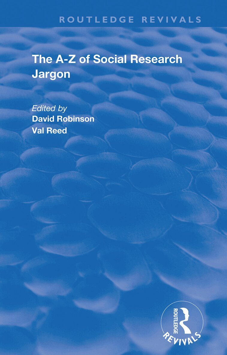 David Robinson, Val Reed - A–Z of Social Research Jargon, Inbunden