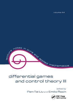 Pan-Tai Liu - Differential Games and Control Theory Iii, Inbunden