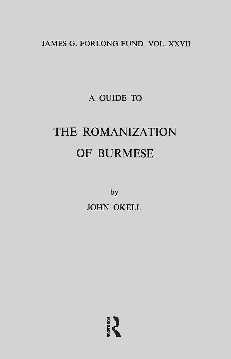 John Okell - Guide to the Romanization of Burmese, Inbunden. Tillgänglighet: Lägg i varukorg