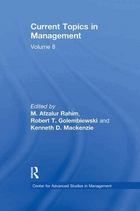 M. Afzalur Rahim, Robert Golembiewski - Current Topics in Management, Häftad