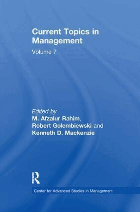 Robert Golembiewski - Current Topics in Management, Häftad