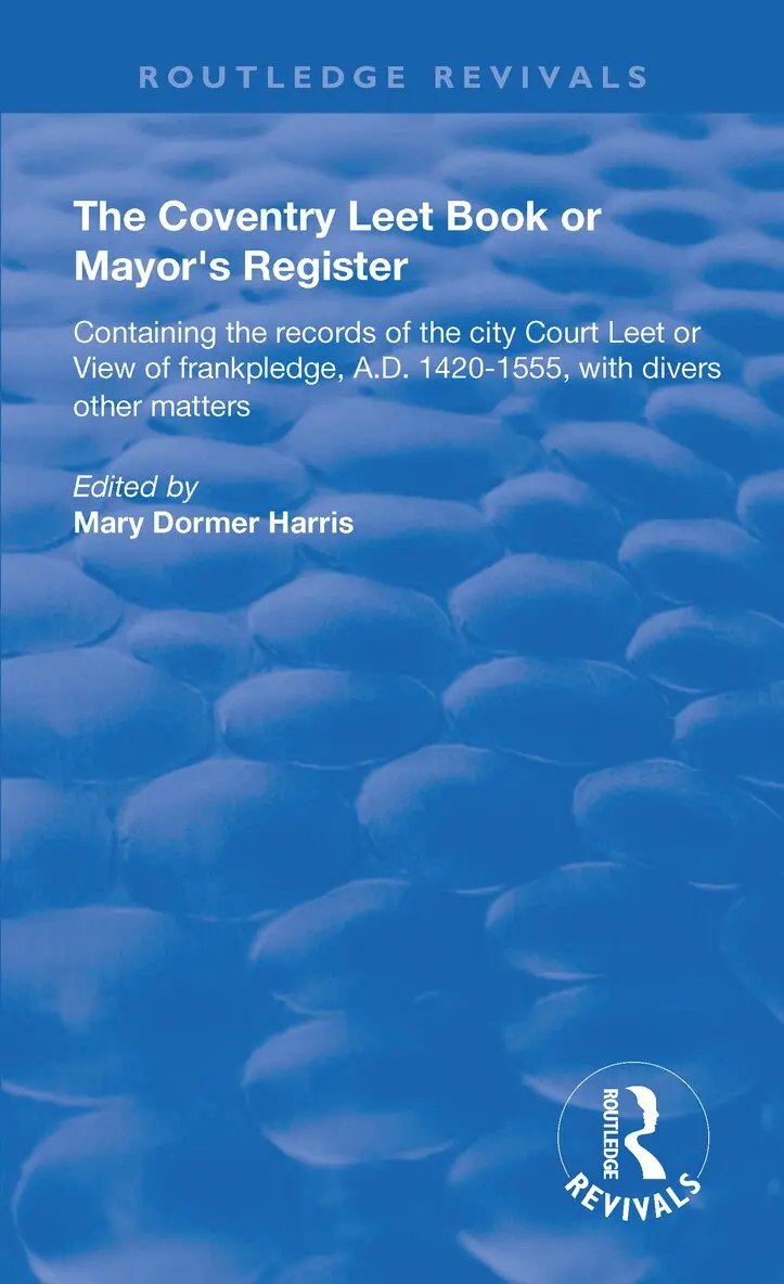 Mary Dormer Harris - Coventry Leet Book or Mayor's Register, Inbunden. Tillgänglighet: Lägg i varukorg
