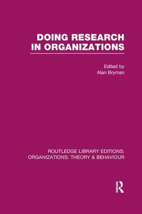 Alan Bryman - Doing Research in Organizations (RLE: Organizations), Häftad