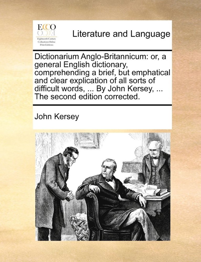 John Kersey - Dictionarium Anglo-Britannicum, Häftad. Tillgänglighet: Lägg i varukorg