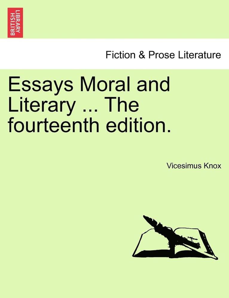 Vicesimus Knox - Essays Moral and Literary ... the Fourteenth Edition., Häftad. Tillgänglighet: Lägg i varukorg