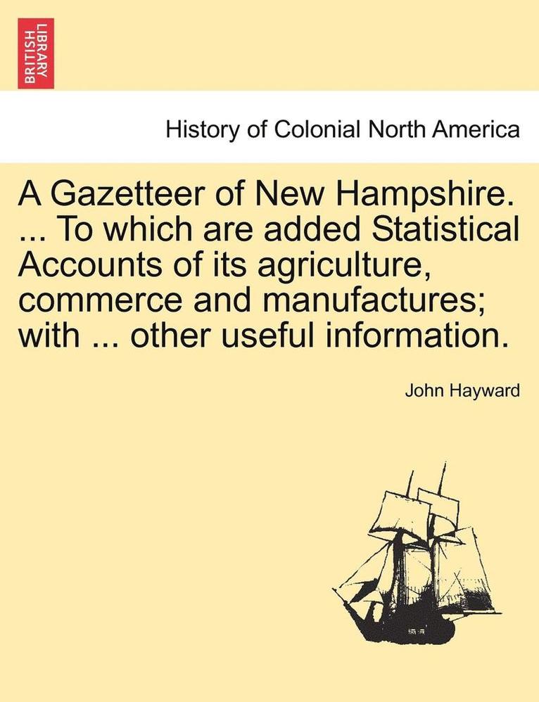 John Hayward - Gazetteer of New Hampshire. ... to Which Are Added Statistical Accounts of Its Agriculture, Commerce and Manufactures; With ... Other Useful Information., Häftad