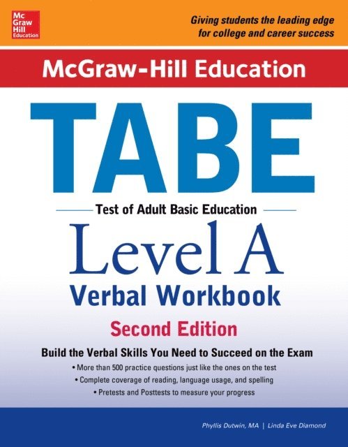 Linda Eve Diamond, Phyllis Dutwin - McGraw-Hill Education TABE Level A Verbal Workbook, Second Edition, E-bok