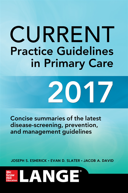 Jacob A. David, Evan D. Slater, Joseph S. Esherick - CURRENT Practice Guidelines in Primary Care 2017, E-bok. Tillgänglighet: Lägg i varukorg