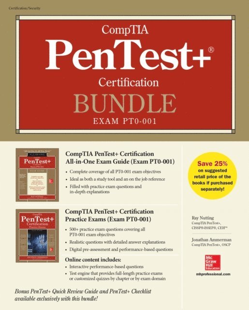 Jonathan Ammerman, Raymond Nutting - CompTIA PenTest+ Certification Bundle (Exam PT0-001), E-bok. Tillgänglighet: Lägg i varukorg