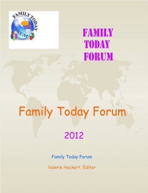 PhD Valerie Hockert - Family Today Forum: 2012, E-bok. Tillgänglighet: Lägg i varukorg