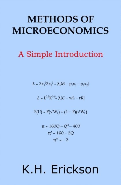 K.H. Erickson - Methods of Microeconomics: A Simple Introduction, E-bok. Tillgänglighet: Lägg i varukorg