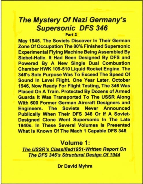David Myhra - Mystery of Nazi Germany's Supersonic DFS 346-Part 2, E-bok