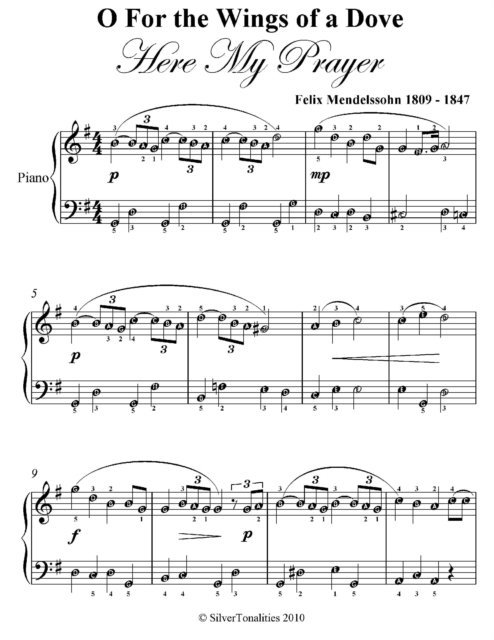 George Gershwin - O for the Wings of a Dove Easy Piano Sheet Music, E-bok