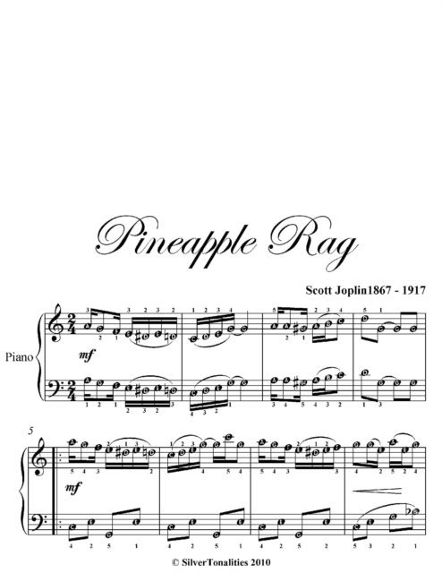 Scott Joplin - Pineapple Rag Easy Piano Sheet Music, E-bok