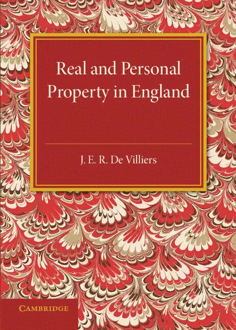 J. E. R. De Villiers - The History of the Legislation Concerning Real and Personal Property in England, Häftad. Tillgänglighet: Lägg i varukorg