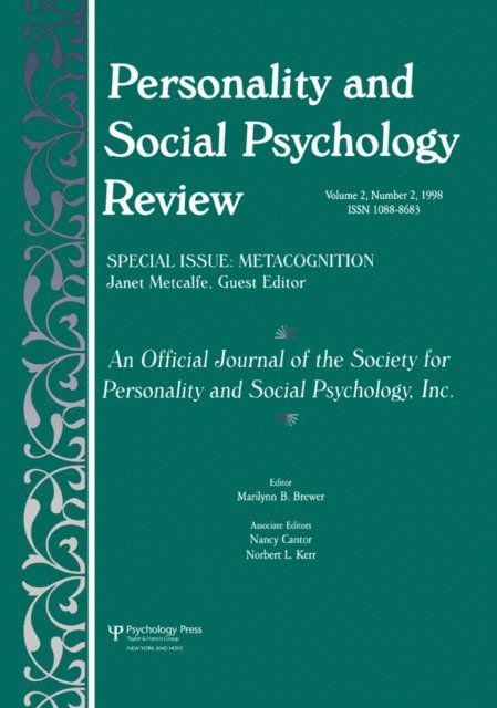 Janet Metcalfe - Metacognition, E-bok