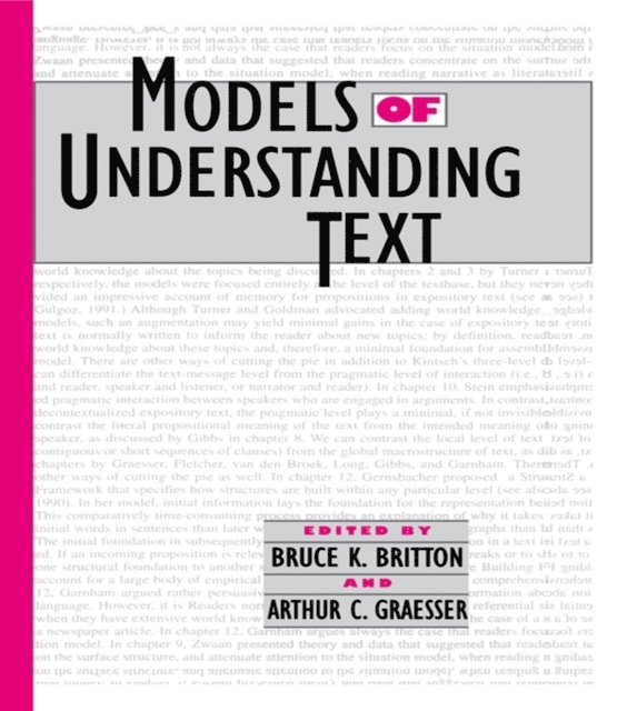 Arthur C. Graesser, Bruce K. Britton - Models of Understanding Text, E-bok
