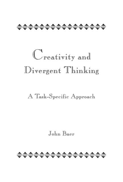 John Baer - Creativity and Divergent Thinking, E-bok