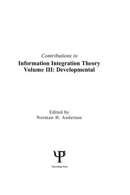 Norman H. Anderson, Norman H. Anderson - Contributions To Information Integration Theory, E-bok