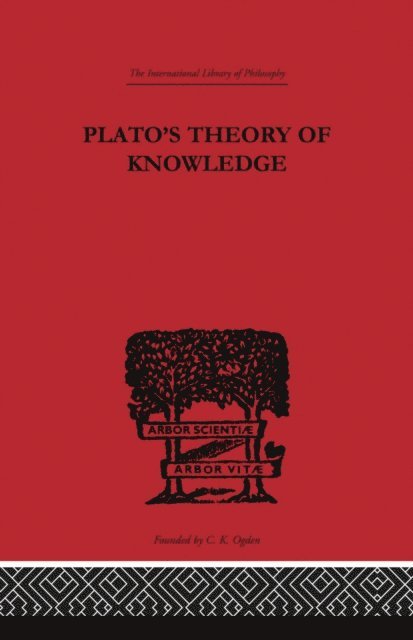 Francis MacDonald Cornford - Plato's Theory of Knowledge, E-bok
