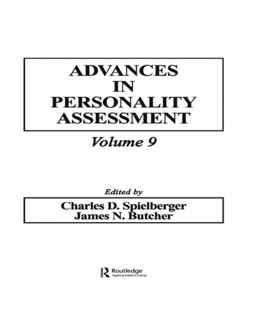 James N. Butcher, Charles D. Spielberger - Advances in Personality Assessment, E-bok