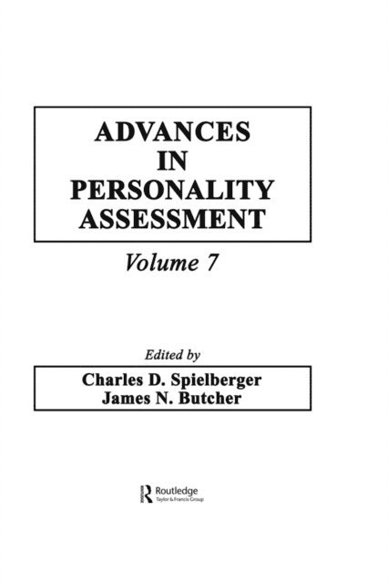 James N. Butcher, Charles D. Spielberger - Advances in Personality Assessment, E-bok