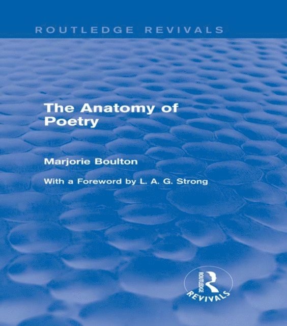 Marjorie Boulton - Anatomy of Poetry (Routledge Revivals), E-bok