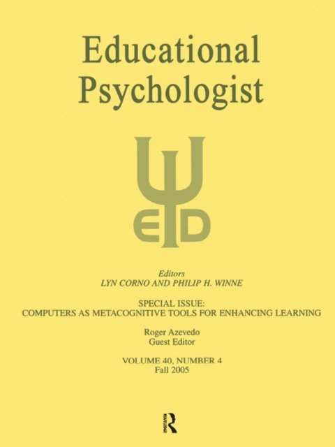 Roger Azevedo - Computers as Metacognitive Tools for Enhancing Learning, E-bok