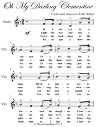 Oh My Darling Clementine Easy Violin Sheet Music Traditional American Folk Ballad Ebok Bokus