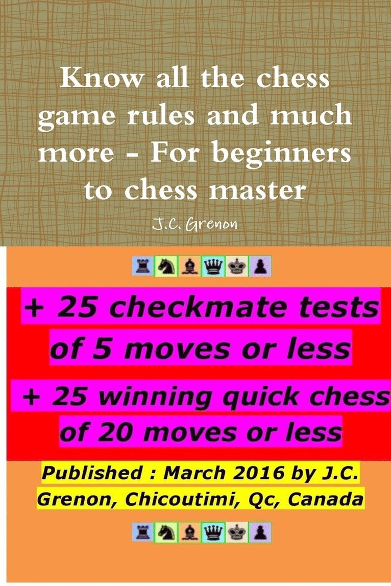 J.C. Grenon - Know All the Chess Rules and Much More, Häftad. Tillgänglighet: Lägg i varukorg