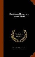 Occasional Papers ..., Issues 58-73