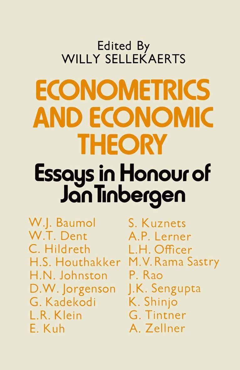 Willy Sellekaerts - Econometrics and Economic Theory, Häftad