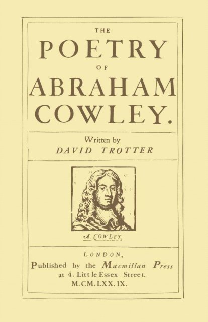 David Trotter - Poetry of Abraham Cowley, E-bok