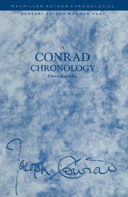 Owen Knowles - Conrad Chronology, E-bok